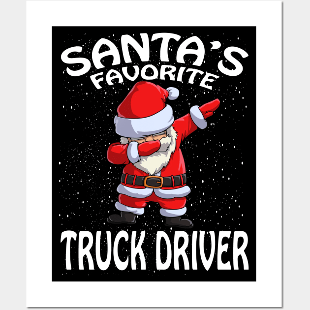 Santas Favorite Truck Driver Christmas Wall Art by intelus